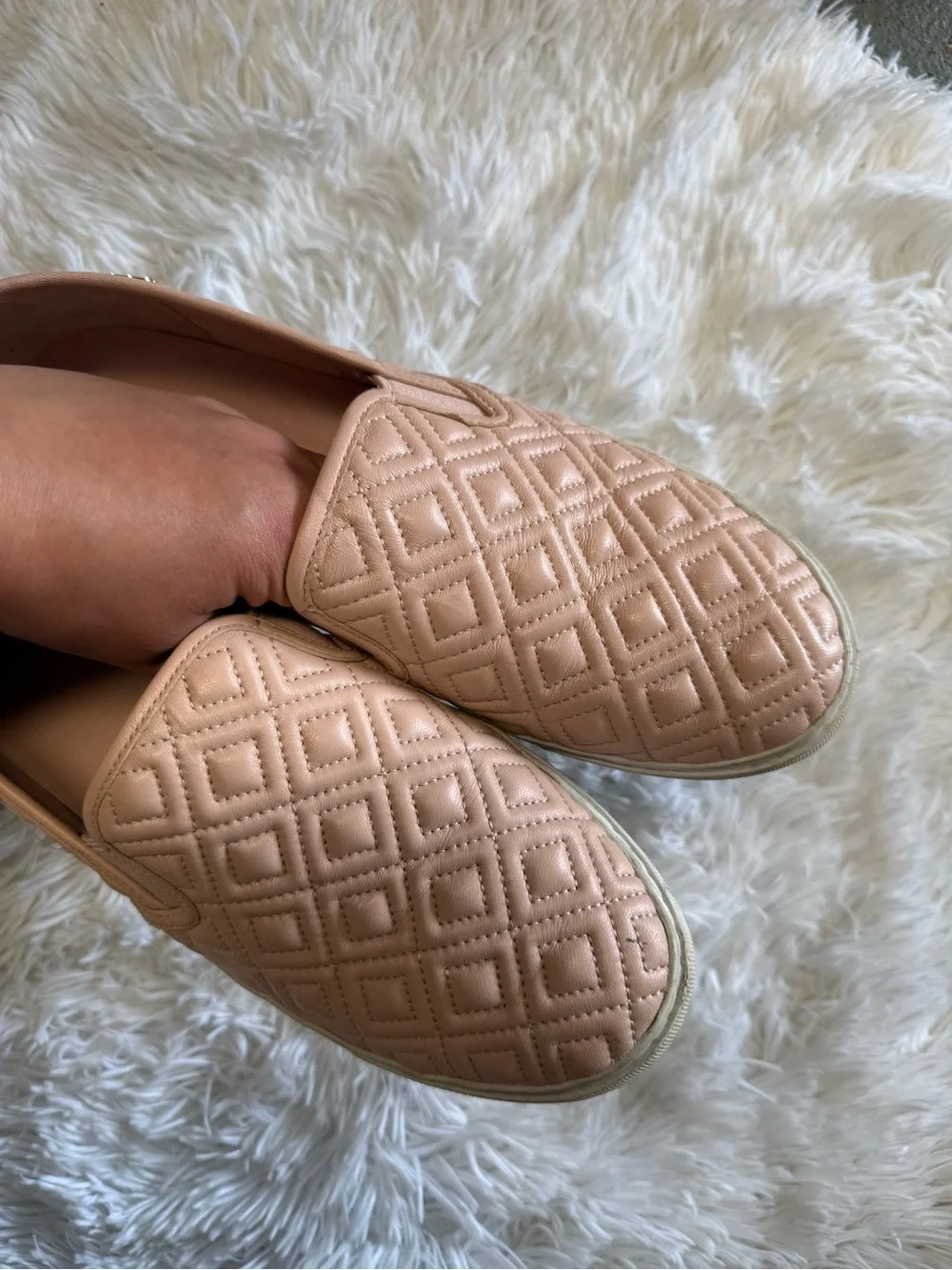 Tory Burch Quilted Slip-On Sneakers in Blush Pink